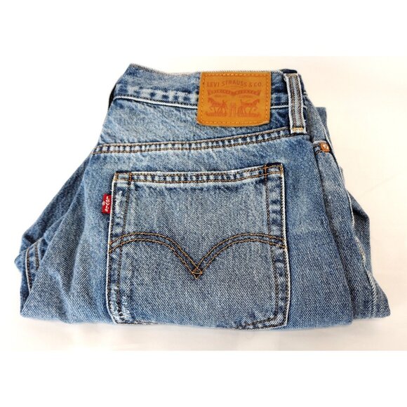 Levi White Oak Cone Denim Faded Distressed Medium Wash Size 28 - Picture 6 of 11